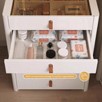 Load image into Gallery viewer, Functional Makeup Vanity Built-in Mirror Organized Storage Drawers Rolling Stool
