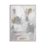 Load image into Gallery viewer, Handmade Abstract Wall Art – Gray and White Painting with Gold Accents
