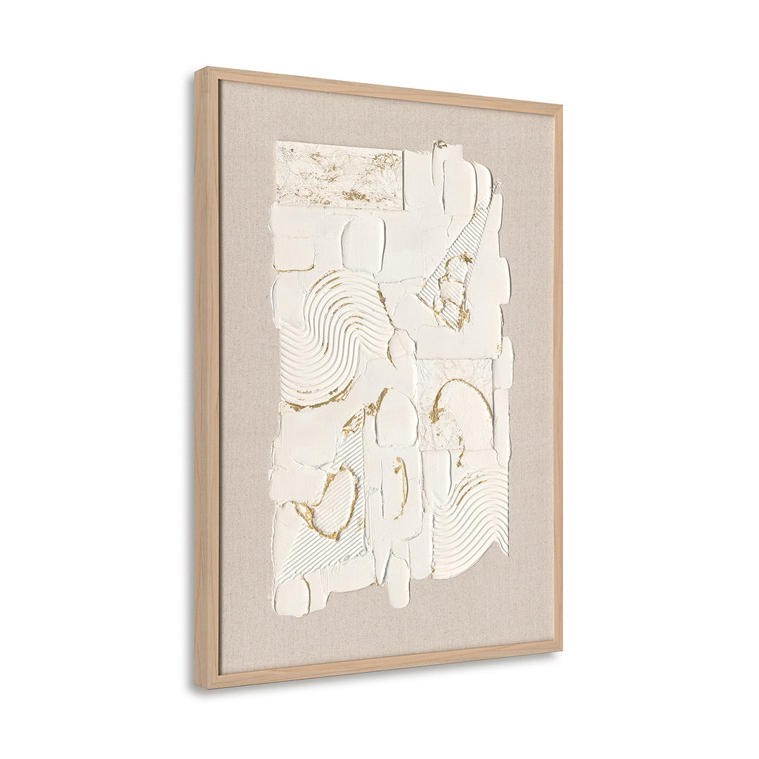 Wabi-sabi handmade series, textured layers with golden accents, creating serene natural elegance.