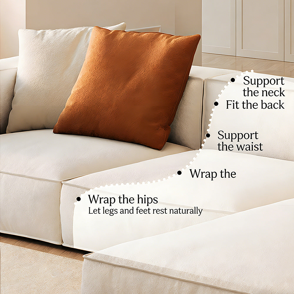 Modern Double-Sided Sectional Sofa in Skin-Friendly Cat-Scratch Fabric with Latex Support