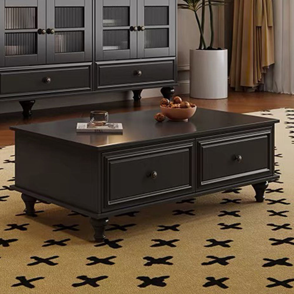 Classic Walnut Living Room Furniture Set TV Cabinet & Coffee Table with Elegant Vintage Detailing