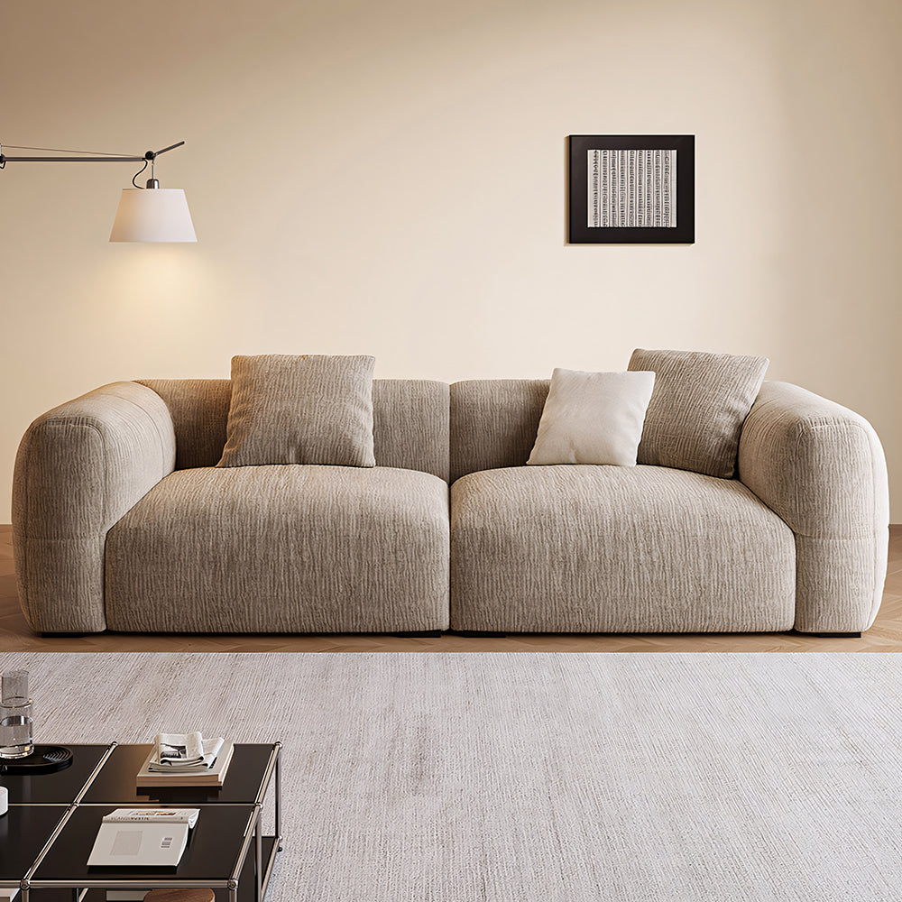 Modern Chenille Sofa Deep Seat Removable Cover Lounge Couch