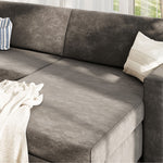Load image into Gallery viewer, 3-Person Corner Sofa Bed with 3.9&quot; Thick Spring Mattress Independent Spring Mattress Sectional Sleeper Sofa Storage
