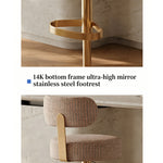 Load image into Gallery viewer, 1 Piece Modern Upholstered Adjustable Bar Stool with Gold Metal Base
