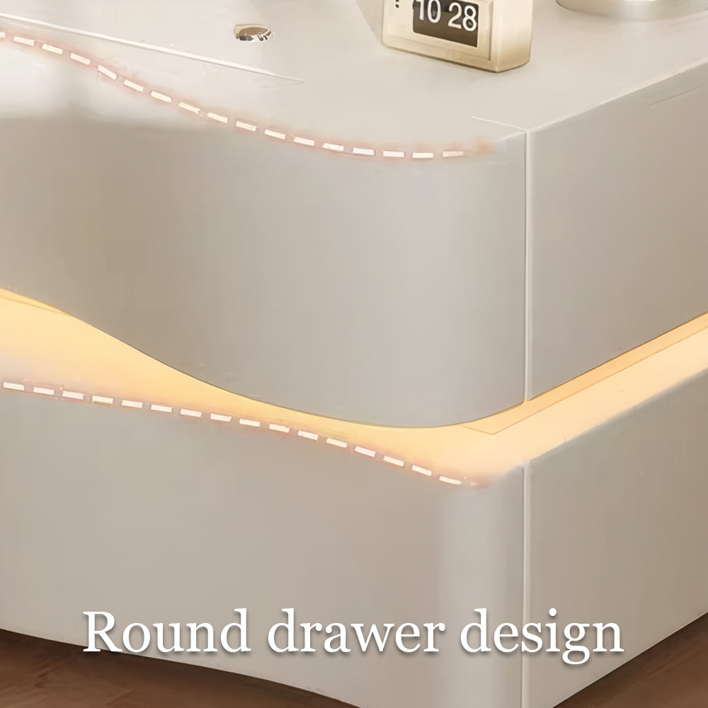 Modern Smart Nightstand with One-Touch Control Ambient LED Base