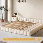 Load image into Gallery viewer, Modern Minimalist Modular Bed with Soft Cushioned Edges Ultra-Fiber Leather Steel-Wood Slatted Frame
