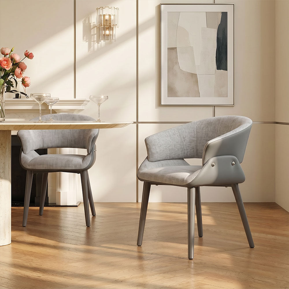 Modern Green Upholstered Dining Chair with Wraparound Back and Metal Legs 1 Piece