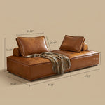 Load image into Gallery viewer, Modern Modular Vintage Leather Sofa Tufted Deep Seat Lounge Sofa Oil Wax Top Grain Leather
