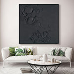 Load image into Gallery viewer, Handmade Modern Abstract Painting – Bold Black Textured Wall Art
