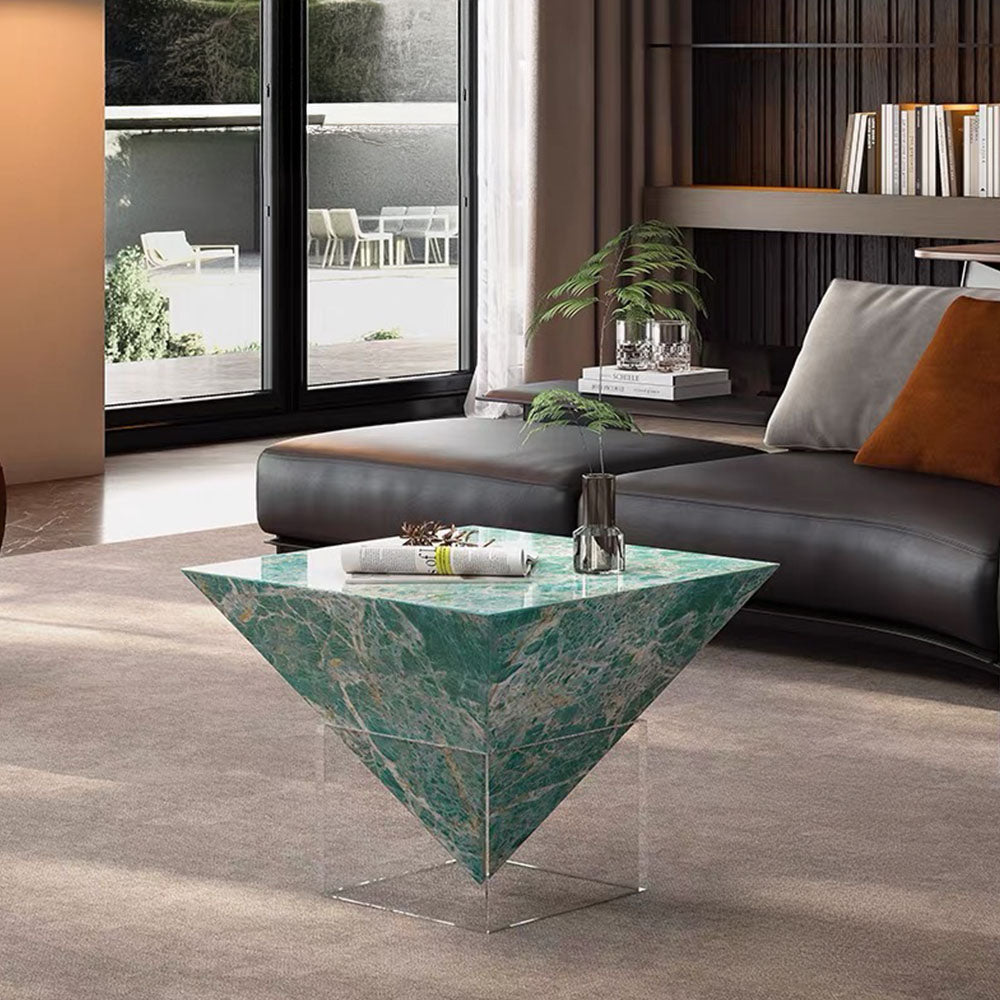 23.6'' Modern Acrylic Floating Coffee Table Creative Geometric Design with a Suspended Visual Effect