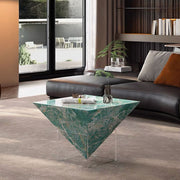 23.6'' Modern Acrylic Floating Coffee Table Creative Geometric Design with a Suspended Visual Effect