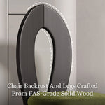 Load image into Gallery viewer, Modern Sculptural Dining Chair Set of 2 Solid Wood Frame Upholstered Seat Curved Loop Back Accent Chair
