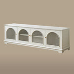 Load image into Gallery viewer, Modern Low-Profile TV Cabinet with Arched Glass Doors Freestanding Storage Console
