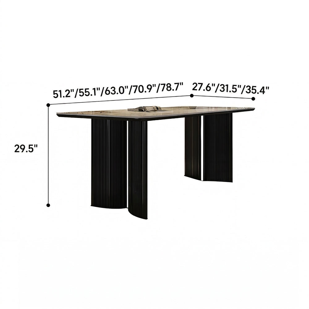 Minimalist Luxury Dining Table Natural Marble Grain Stone Tabletop