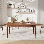 Load image into Gallery viewer, 54&#39;&#39;Vintage Carved Dining Table Solid Wood Build Elegant Silhouette Multi-Scene Use
