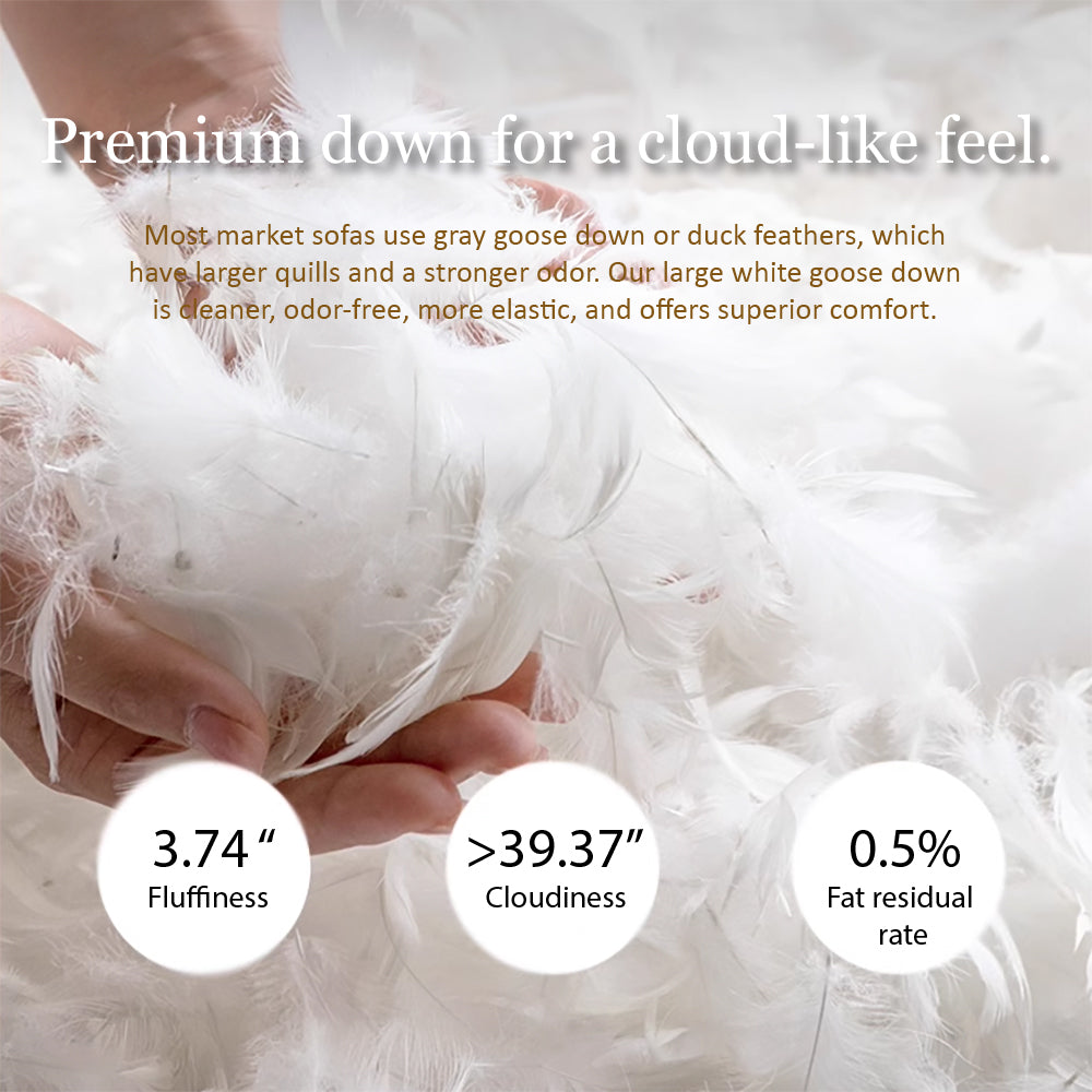 110" Modern 4-Seater Leather Sofa Luxury Comfort with High-Density Foam Solid Wood Frame & Brushed Stainless-Steel Accents