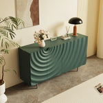 Load image into Gallery viewer, 62.4&#39;&#39;Green Ripple Sideboard Modern Carved Storage Cabinet Minimalist Design Functional Accent Furniture
