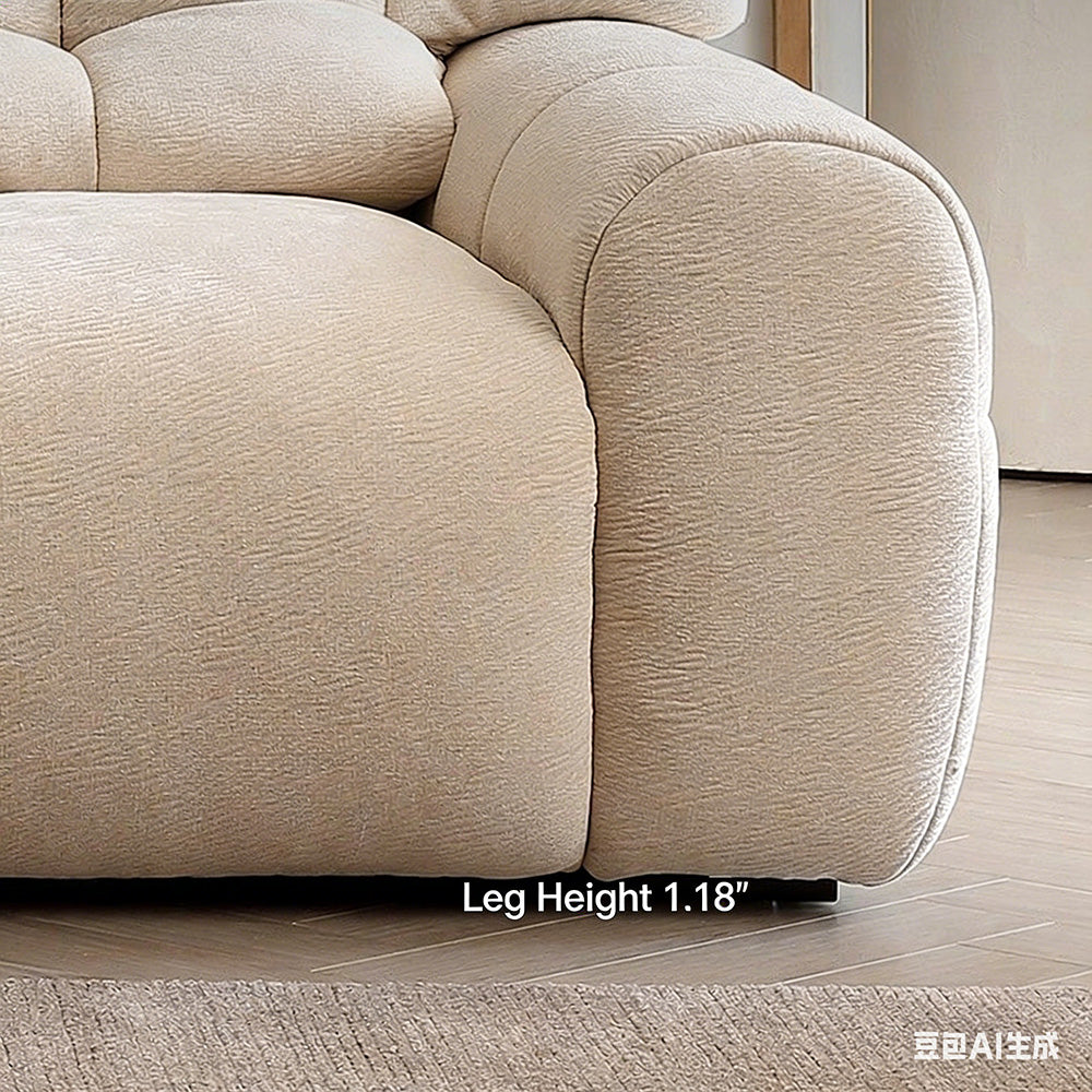 Modern Upholstered Sofa Movable Backrest Fabric Couch Minimalist Living Room Sofa