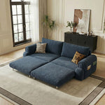 Load image into Gallery viewer, Modern Corduroy Convertible Sofa Bed Pull Out Sleeper Couch with Side Storage Pockets
