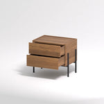 Load image into Gallery viewer, Modern Nightstand with Black Metal Legs Natural Wood Finish &amp; Spacious Drawer

