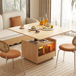 Load image into Gallery viewer, 42.9&#39;&#39; Height Adjustable Side Table with Magazine Rack Solid Wood Finish Lift-Top Function Space-Saving Design
