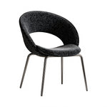 Load image into Gallery viewer, Modern Black Curved Dining Chair with Stainless Steel Legs Minimalist Accent Chair 1 Piece
