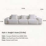 Load image into Gallery viewer, Modern Modular Sectional Sofa Removable Washable Cover Cream Upholstery Minimalist Low Profile Design
