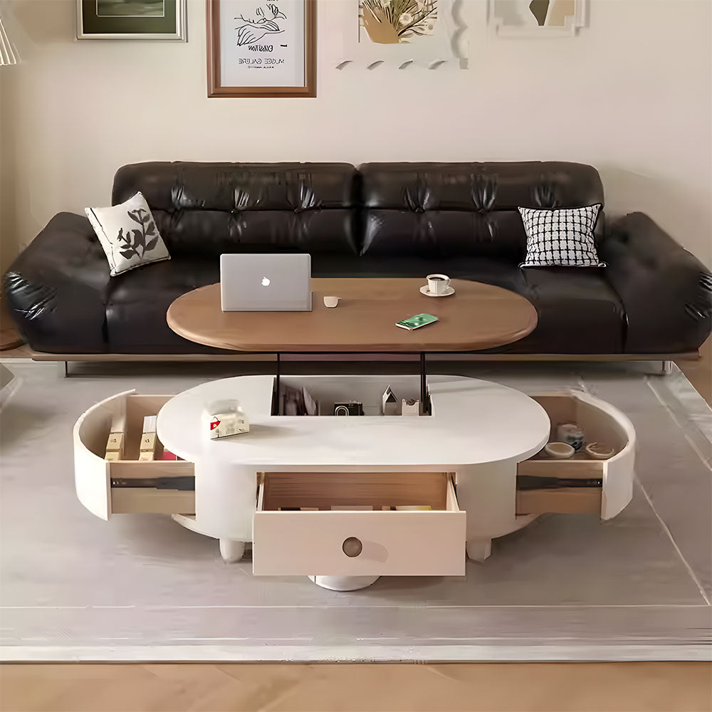 47.2'' Lift-Top Coffee & Dining Table 2-in-1 Multifunctional Convertible Table with Hidden Storage and Mobility