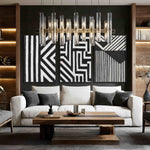 Load image into Gallery viewer, Handmade Textured Wall Art – Black &amp; White Geometric Abstract Painting

