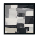 Load image into Gallery viewer, Original handmade abstract painting in black, white, grey, and beige tones, minimalist geometry adding serene artistry to any space.
