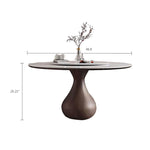 Load image into Gallery viewer, Round Dining Table Wooden Base and Ceramic Stone Top Modern Aesthetic
