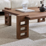 Load image into Gallery viewer, 39.78&quot; Mid-Century Coffee Table Natural Red Oak Retro Wood Finish Fluted Design
