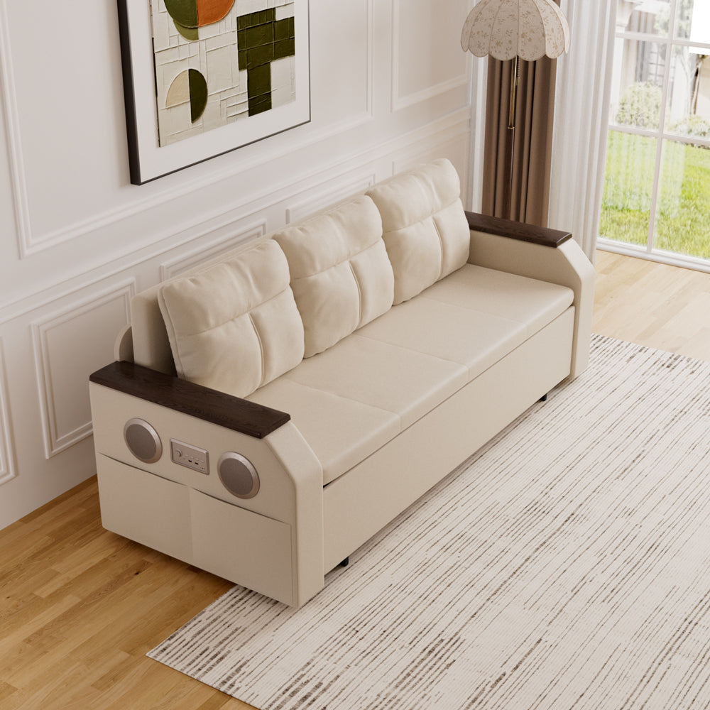 83'' Modern Convertible Sofa Bed with Storage Contemporary Upholstered Sleeper Sofa