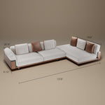 Load image into Gallery viewer, 110" Modern 4-Seater Leather Sofa Luxury Comfort with High-Density Foam Solid Wood Frame &amp; Brushed Stainless-Steel Accents
