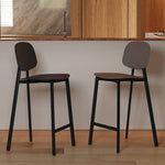 Load image into Gallery viewer, Modern Minimalist Bar Stool Black Metal Counter Chair with White Curved Backrest 1 Piece
