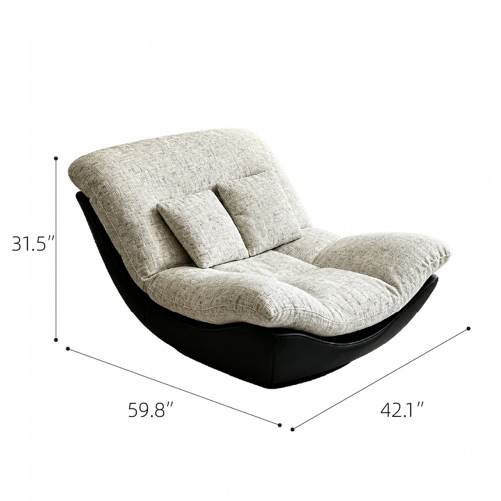 Modern Lounge Accent Chair with Plush Cushions and Faux Leather Base