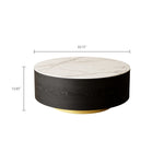 Load image into Gallery viewer, 33.15″ Round Coffee Table with Black Base Modern Minimalist Design Durable and Elegant for Living Room
