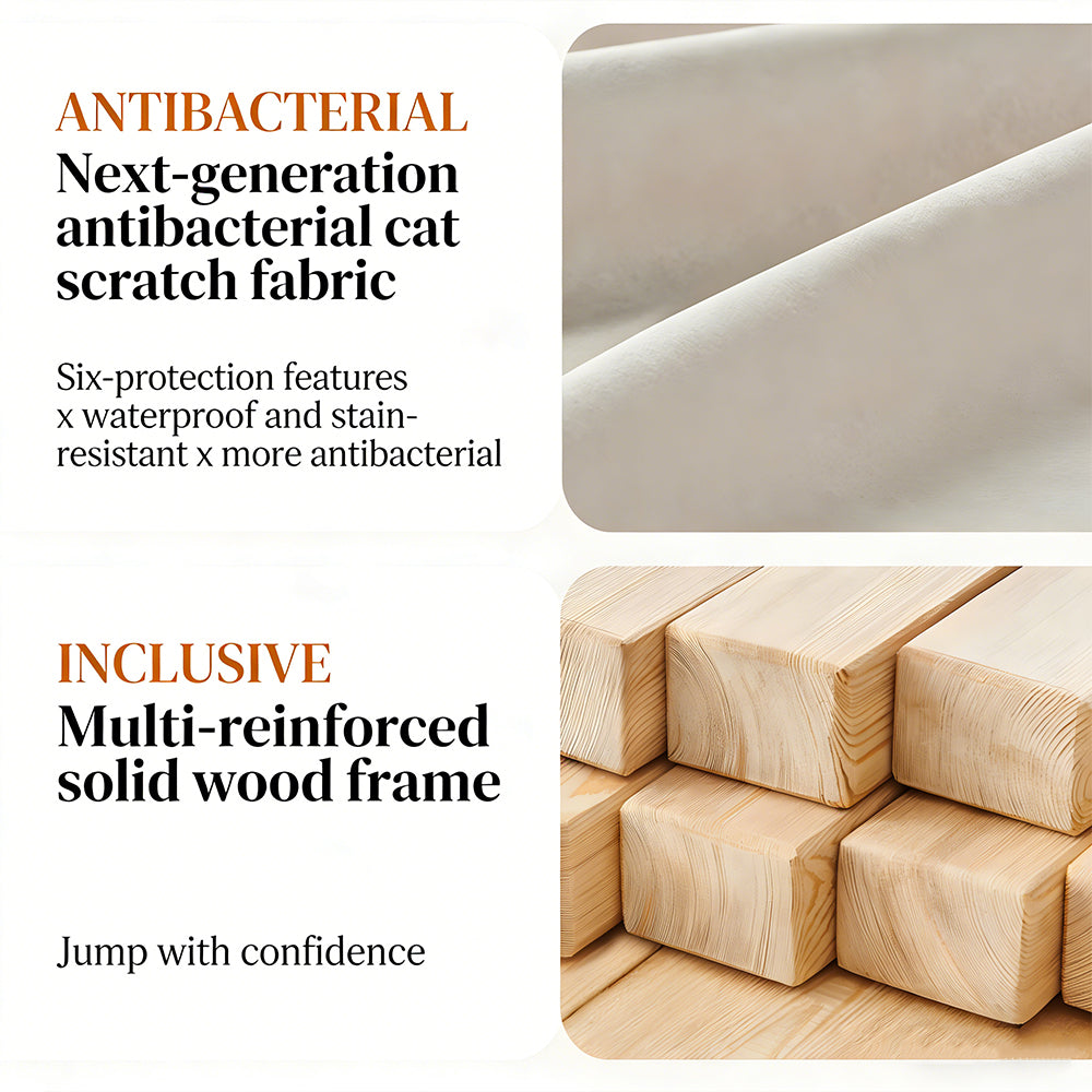 Modern Double-Sided Sectional Sofa in Skin-Friendly Cat-Scratch Fabric with Latex Support