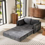 Load image into Gallery viewer, 65.52&quot; Compressed Sofa Convertible Sofa Bed Wrinkle-resistant Linen Lightweight Loveseat Wooden Armrest
