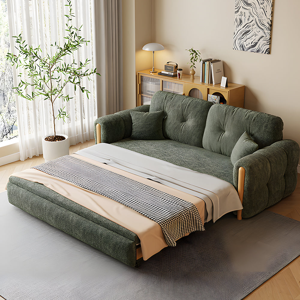 Modern Smart Sofa Bed with Built-in Electric Lift Coffee Table and Storage