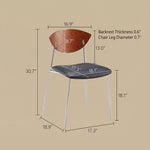 Load image into Gallery viewer, Modern Dining Chair with Stainless Steel Legs Faux Leather Upholstered Seat Ergonomic Wood Backrest for Dining Room
