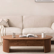 46.8'' Oval Lift Top Coffee Table Medium Size Wooden Finish Hidden Storage Elegant Design