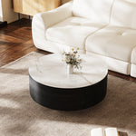 Load image into Gallery viewer, 33.15″ Round Coffee Table with Black Base Modern Minimalist Design Durable and Elegant for Living Room
