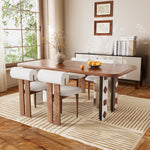 Load image into Gallery viewer, 17&#39;&#39;Mid Century Accent Chair Geometric Wood Frame Cream Boucle Upholstery
