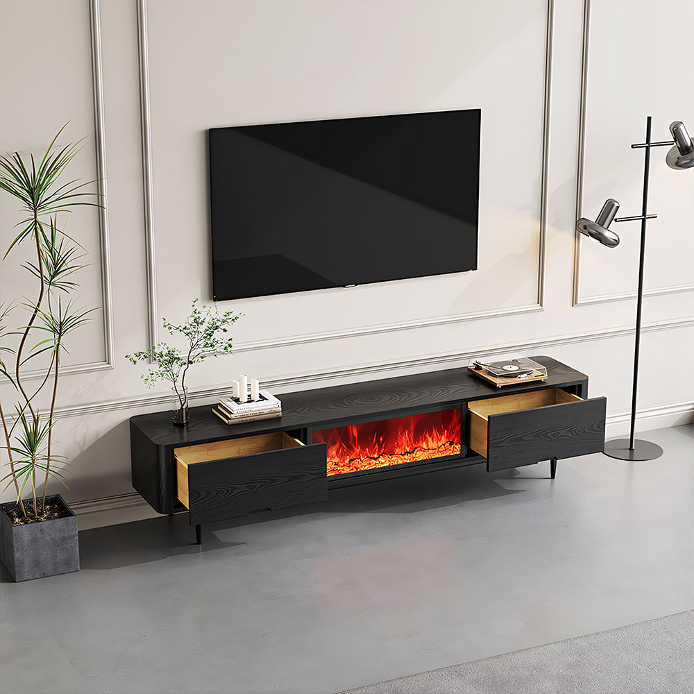 Electric Fireplace TV Stand Flame Effect with 3 Color LED Lights for 65 to 75 inches TVs