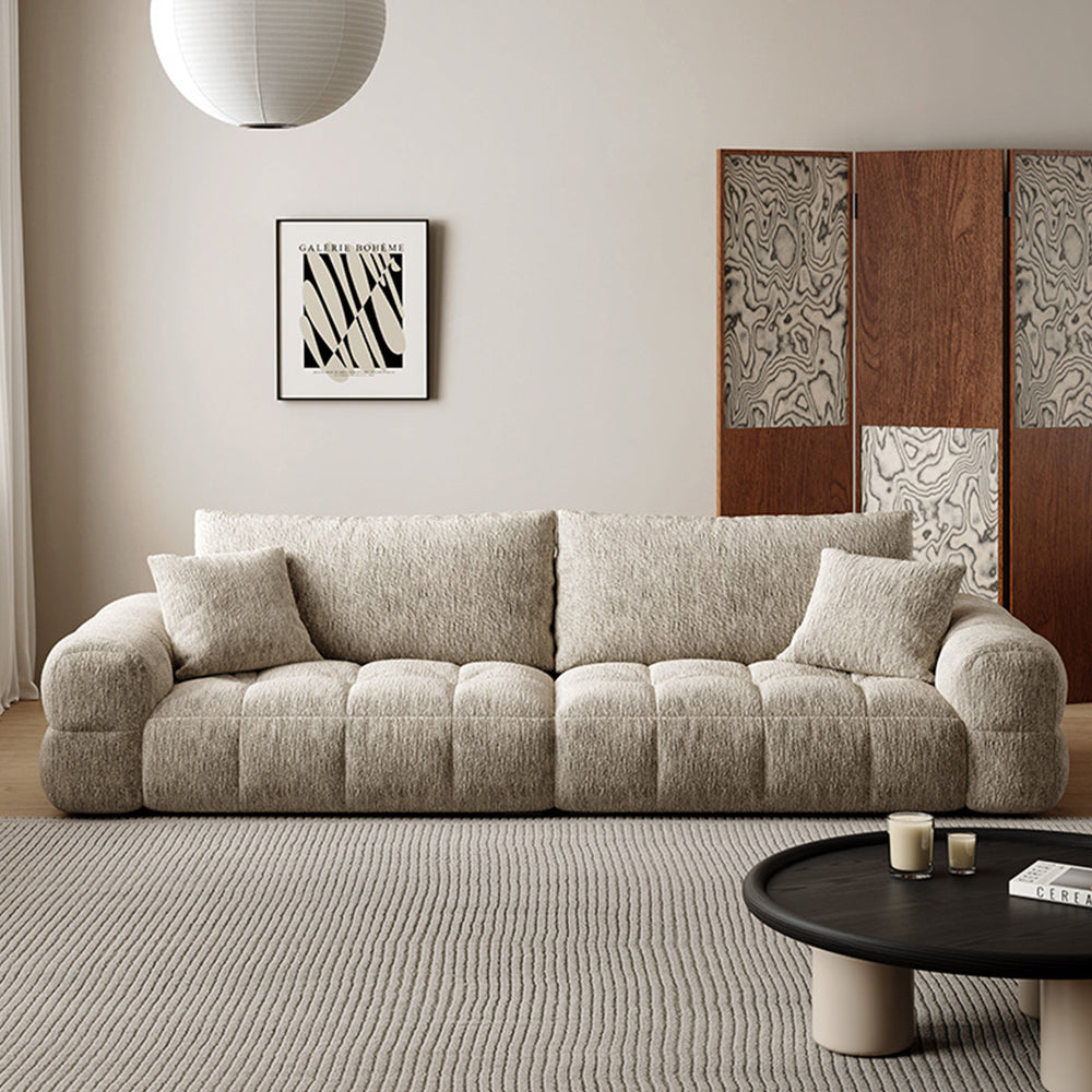 Modern Tufted Chenille Sofa with Deep Adjustable Seating