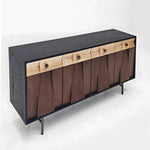 Load image into Gallery viewer, Modern Wooden Sideboard Unique Geometric Design Natural Wood Drawers Stylish Storage Cabinet
