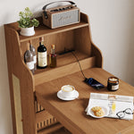 Load image into Gallery viewer, 69'' Rattan Dining Cabinet Table Set Foldable Storage Multi-Chair Design Solid Wood Finish
