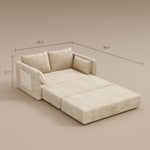 Load image into Gallery viewer, 65.52&quot; Compressed Sofa Convertible Sofa Bed Wrinkle-resistant Linen Lightweight Loveseat Wooden Armrest

