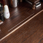 Load image into Gallery viewer, 39.3'' Modern Vintage Roll Top Vanity Desk Solid Wood Makeup Table with Storage and Drawer
